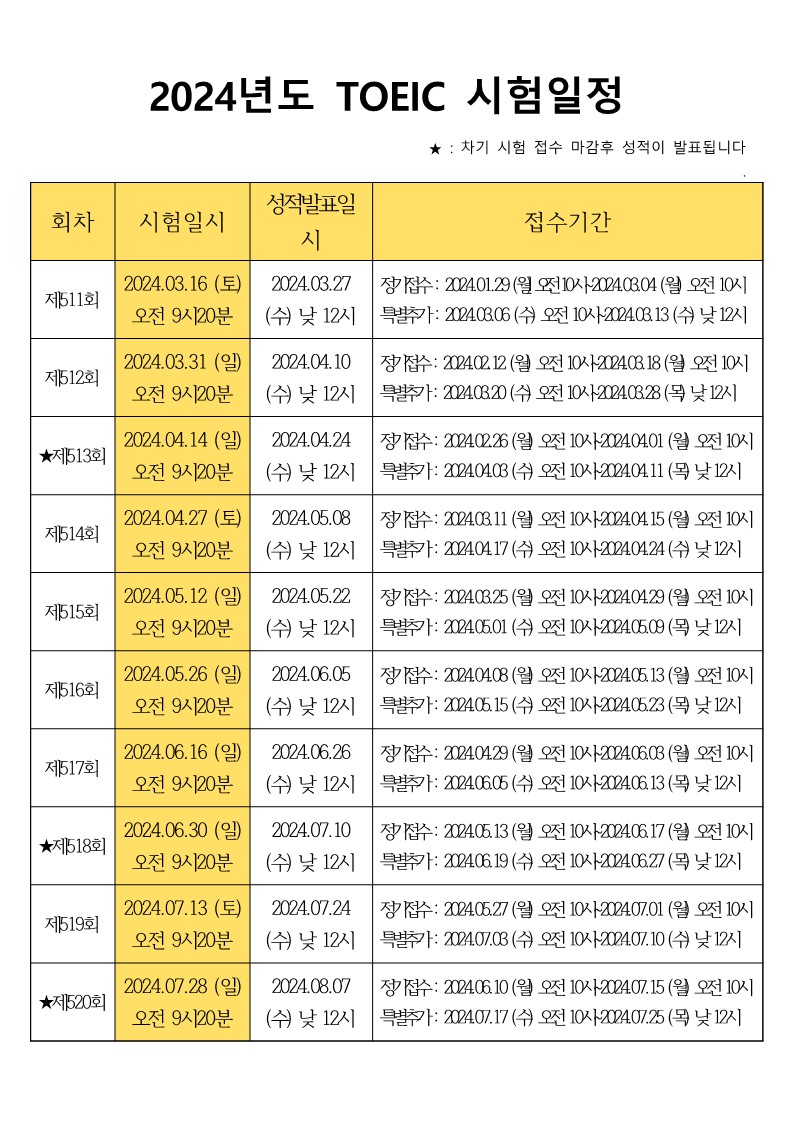 2024년도 TOEIC 시험일정_1